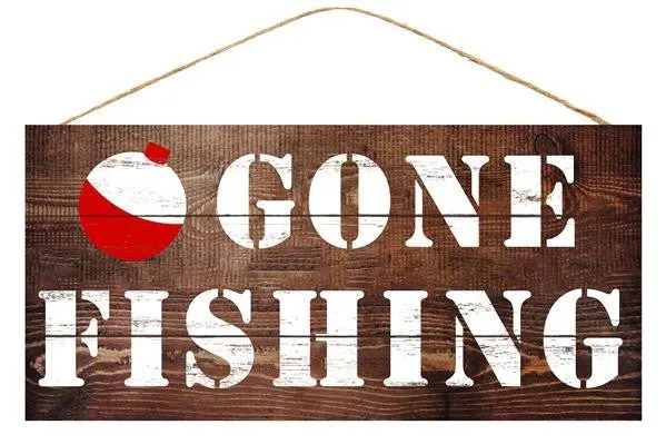 12.5" MDF Gone Fishing Sign