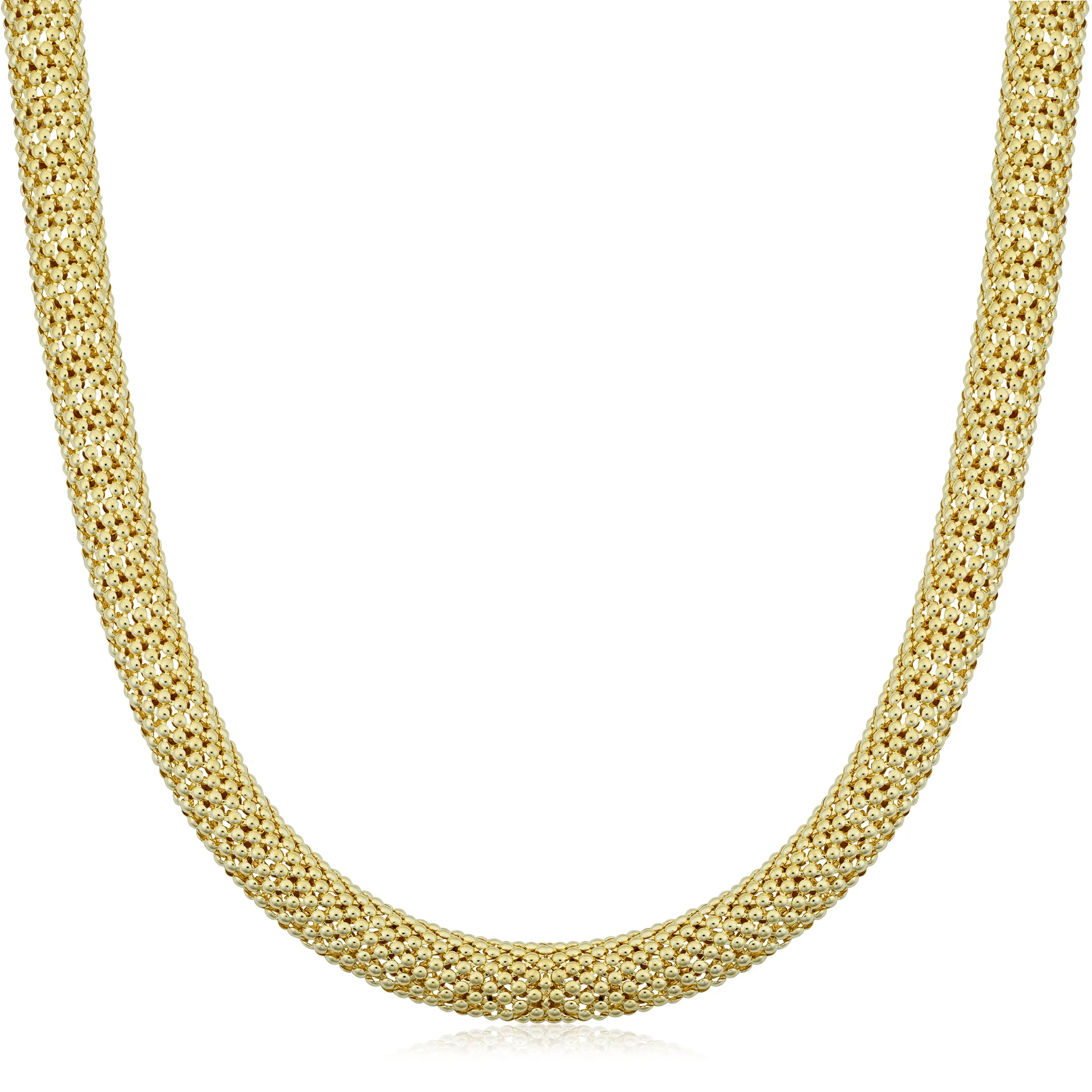 14k Gold Puffed Mesh Necklace