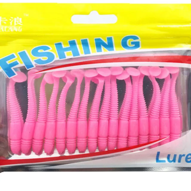 16 Pcs/Lot 5cm 1g Lures Soft Bait Worms fishing lure with salt smell Hot Fishing Takcle Grub Artificial Lures YR-257