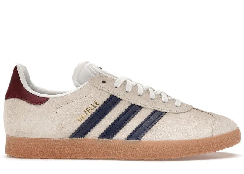 Adidas Gazelle Beige Dark Blue Collegiate Burgundy