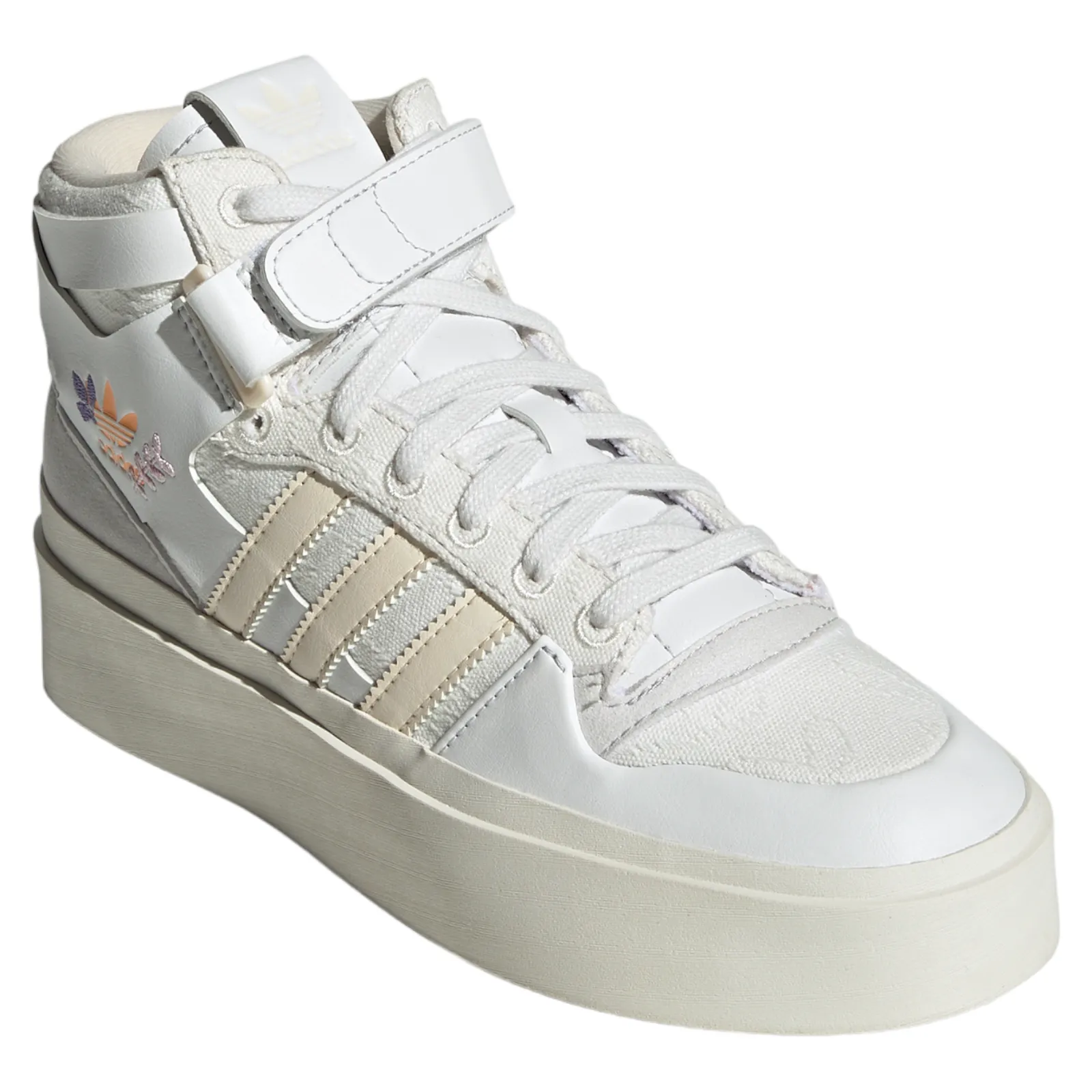 adidas Originals Womens Forum Bonega Mid Chunky Platform Shoes - Cream Crystal