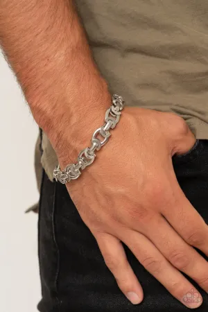 Advisory Warning Silver Paparazzi Men's Bracelet