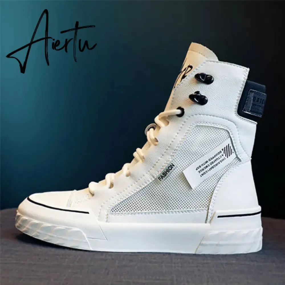 Aiertu Platform Women's Sneakers New Spring Canvas Lace-Up Vulcanized Shoes Summer Breathable White Casual Women Shoes