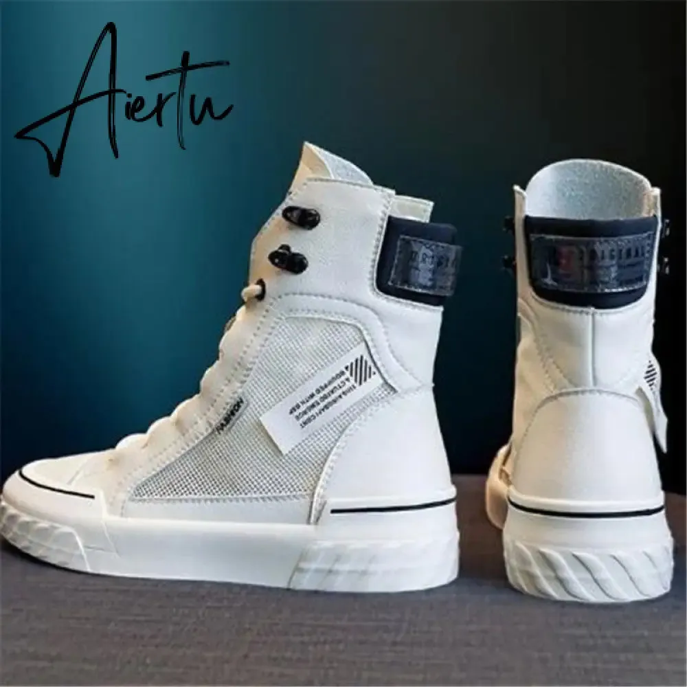 Aiertu Platform Women's Sneakers New Spring Canvas Lace-Up Vulcanized Shoes Summer Breathable White Casual Women Shoes