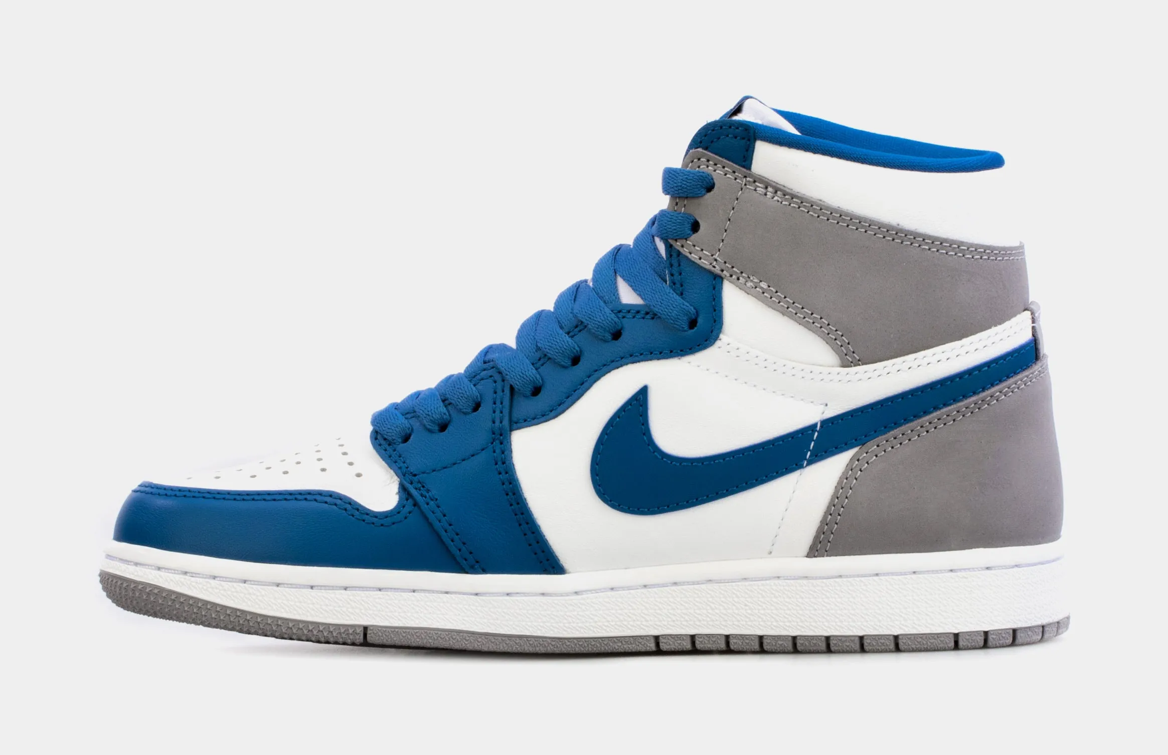 Air Jordan 1 Retro High OG True Blue Mens Lifestyle Shoes (Blue/White) Free Shipping