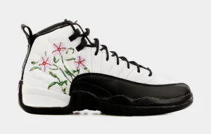 Air Jordan 12 Retro Floral Grade School Lifestyle Shoes (White/Black) Free Shipping