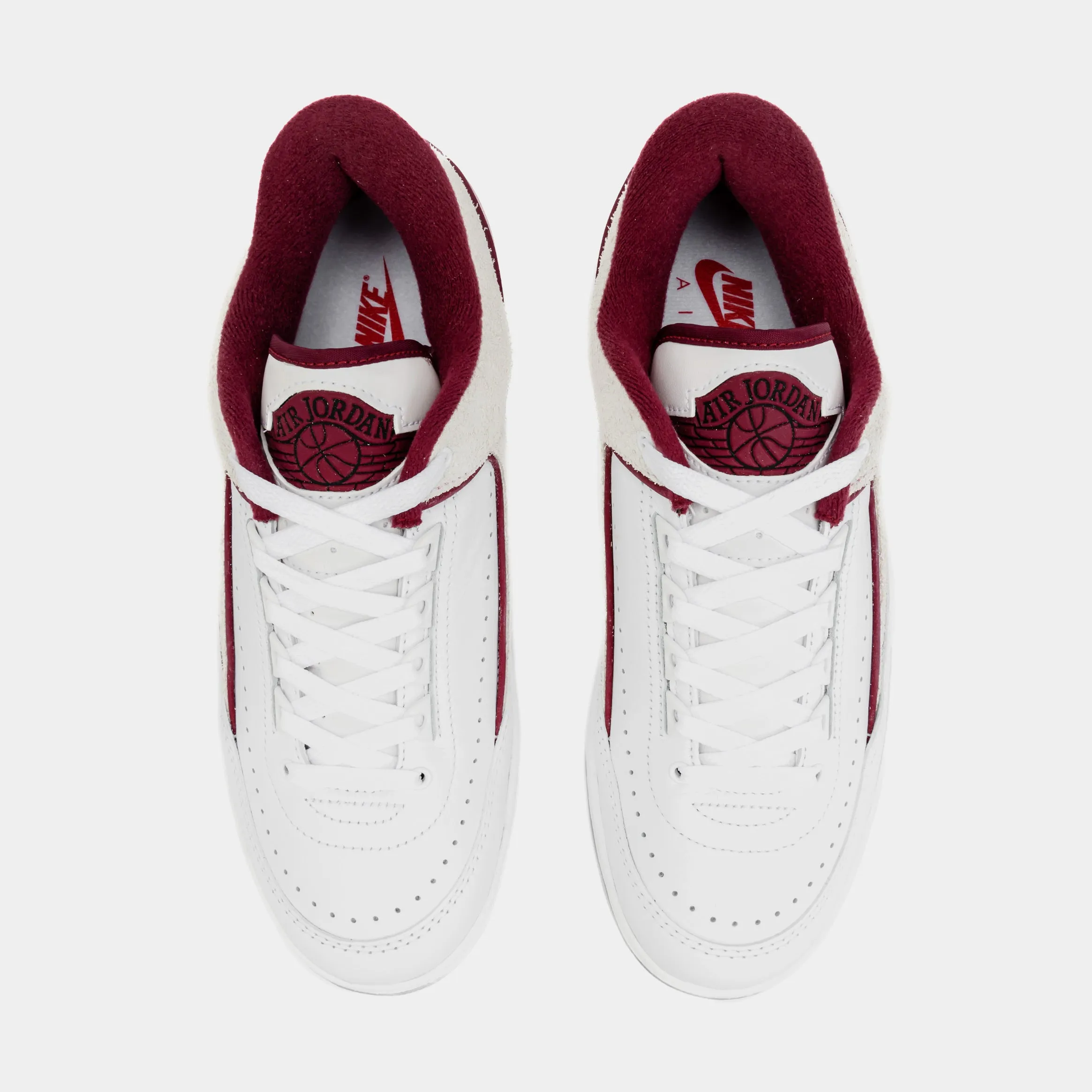 Air Jordan 2 Retro Low Cherrywood Mens Lifestyle Shoes (White/Red)