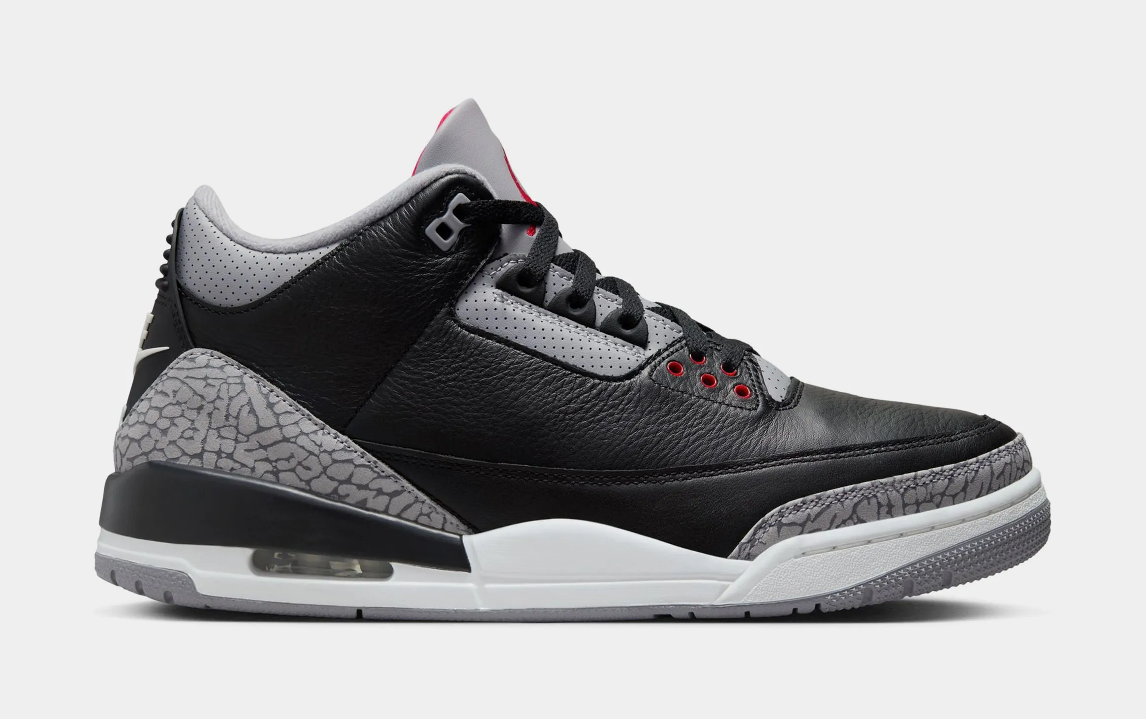 Air Jordan 3 Retro Black Cement Mens Lifestyle Shoes (Black/Fire Red/Cement Grey/Summit White)