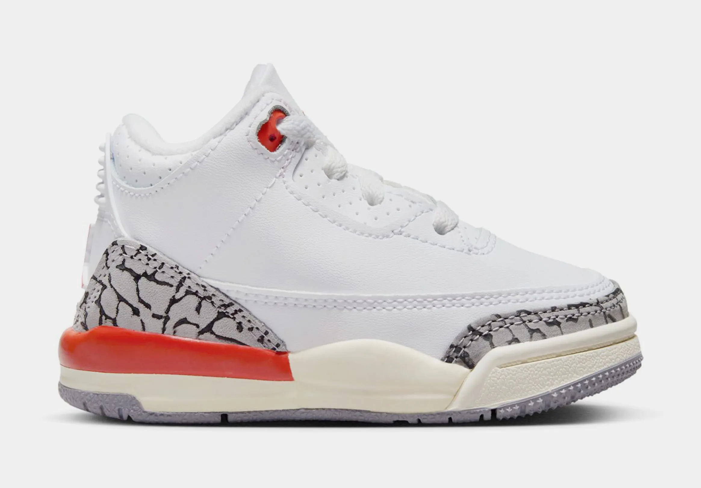 Air Jordan 3 Retro Georgia Peach Infant Toddler Lifestyle Shoes (White/Cosmic Clay/Sail/Cement Grey)