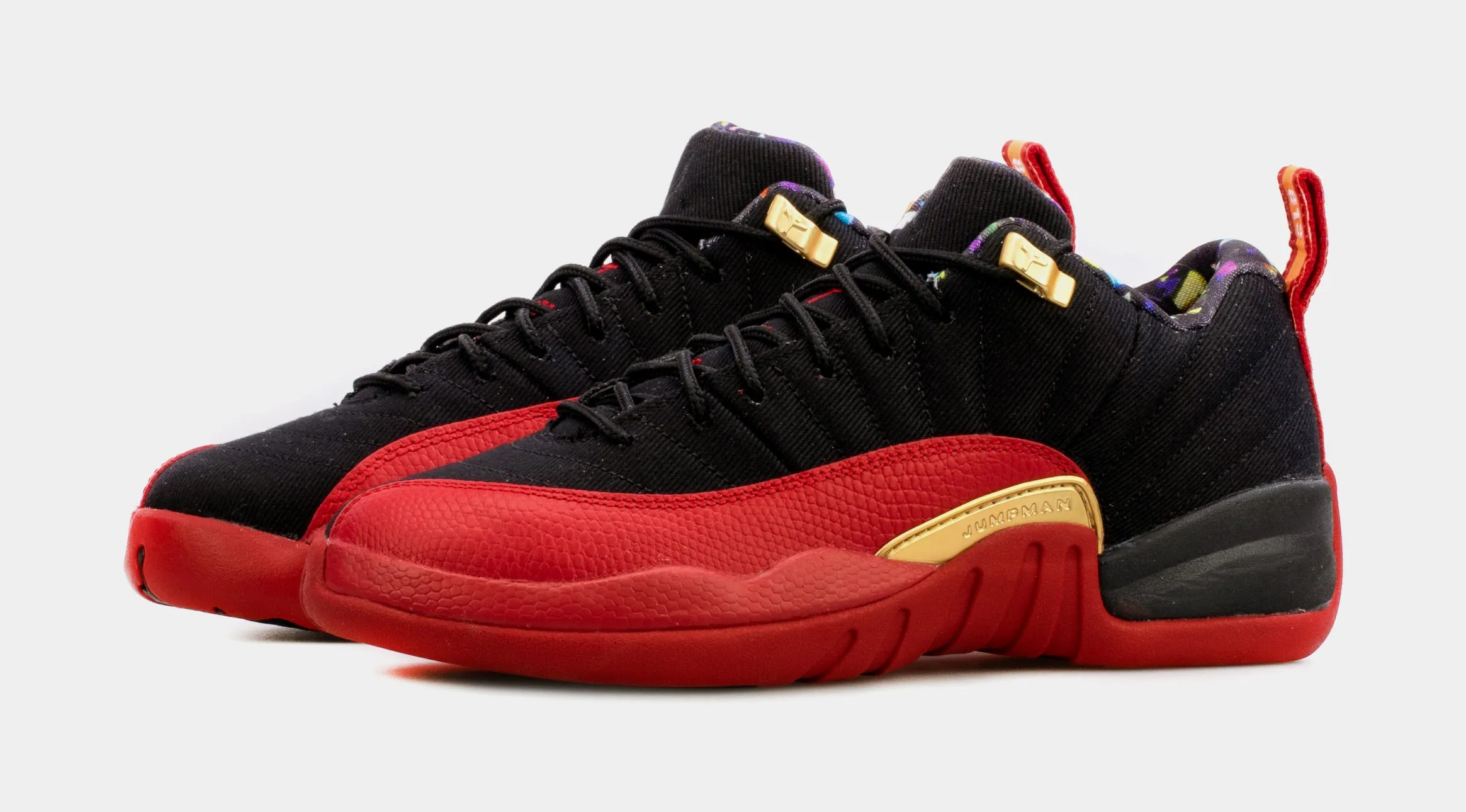 Air Jordan Retro 12 Low Super Bowl Grade School Lifestyle Shoe (Black/Red/Gold)