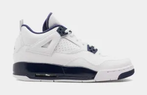 Air Jordan Retro 4 Legend Blue Grade School Lifestyle Shoe (White/Legend Blue/Navy)