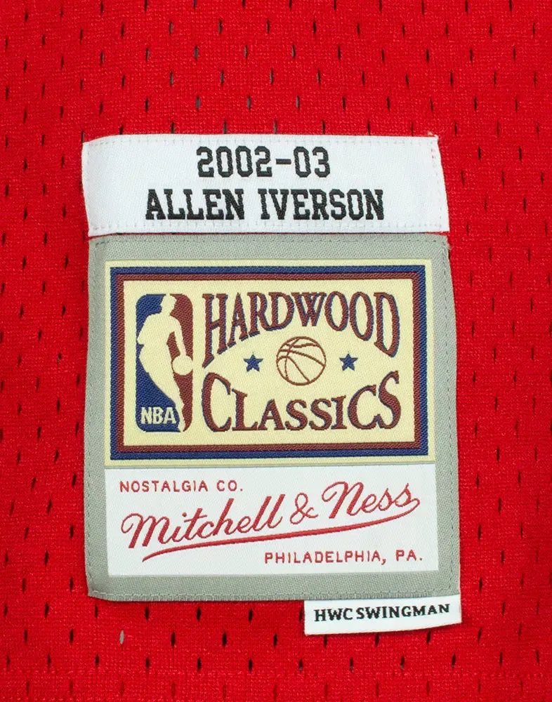 Allen Iverson Signed Philadelphia 76ers 2002-03 Red M&N Swingman Jersey PSA ITP