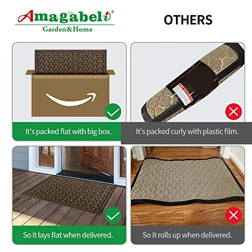 Amagabeli Large Outdoor Door Mats 36" x 24" for Front Door Entrance Outside Doormat BG039