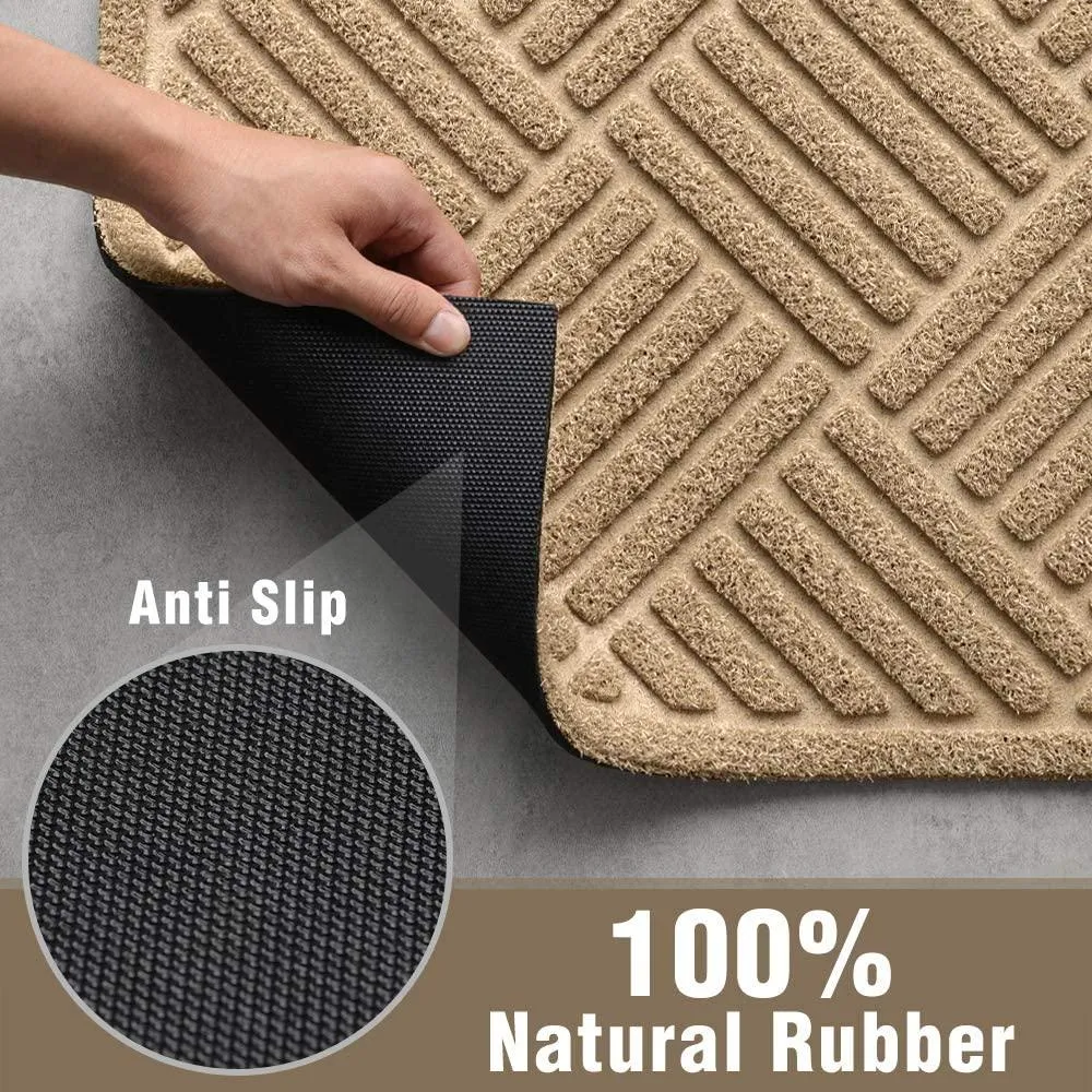 Amagabeli Outside Shoe Mat Rubber Doormat for Front Door 18"x 30" Outdoor Mats Entrance