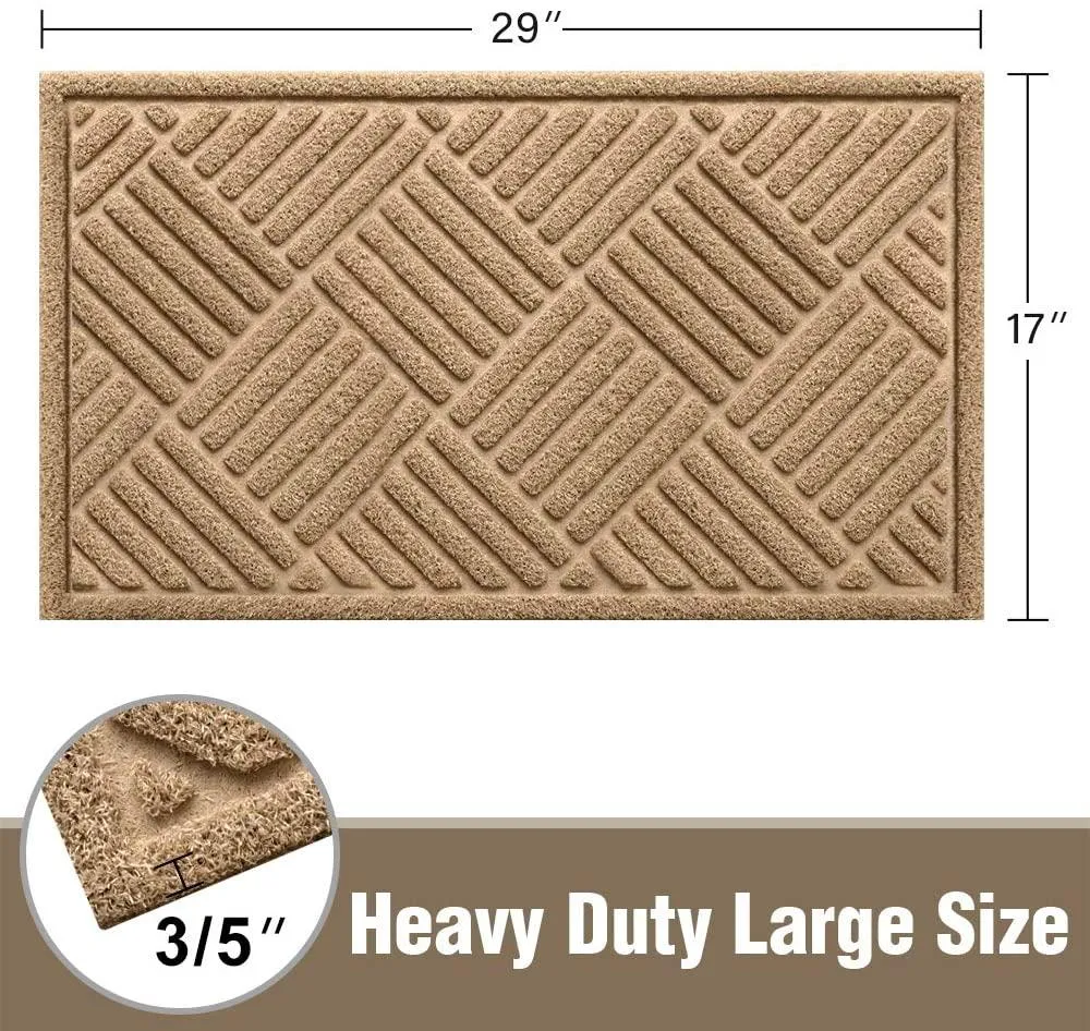 Amagabeli Outside Shoe Mat Rubber Doormat for Front Door 18"x 30" Outdoor Mats Entrance