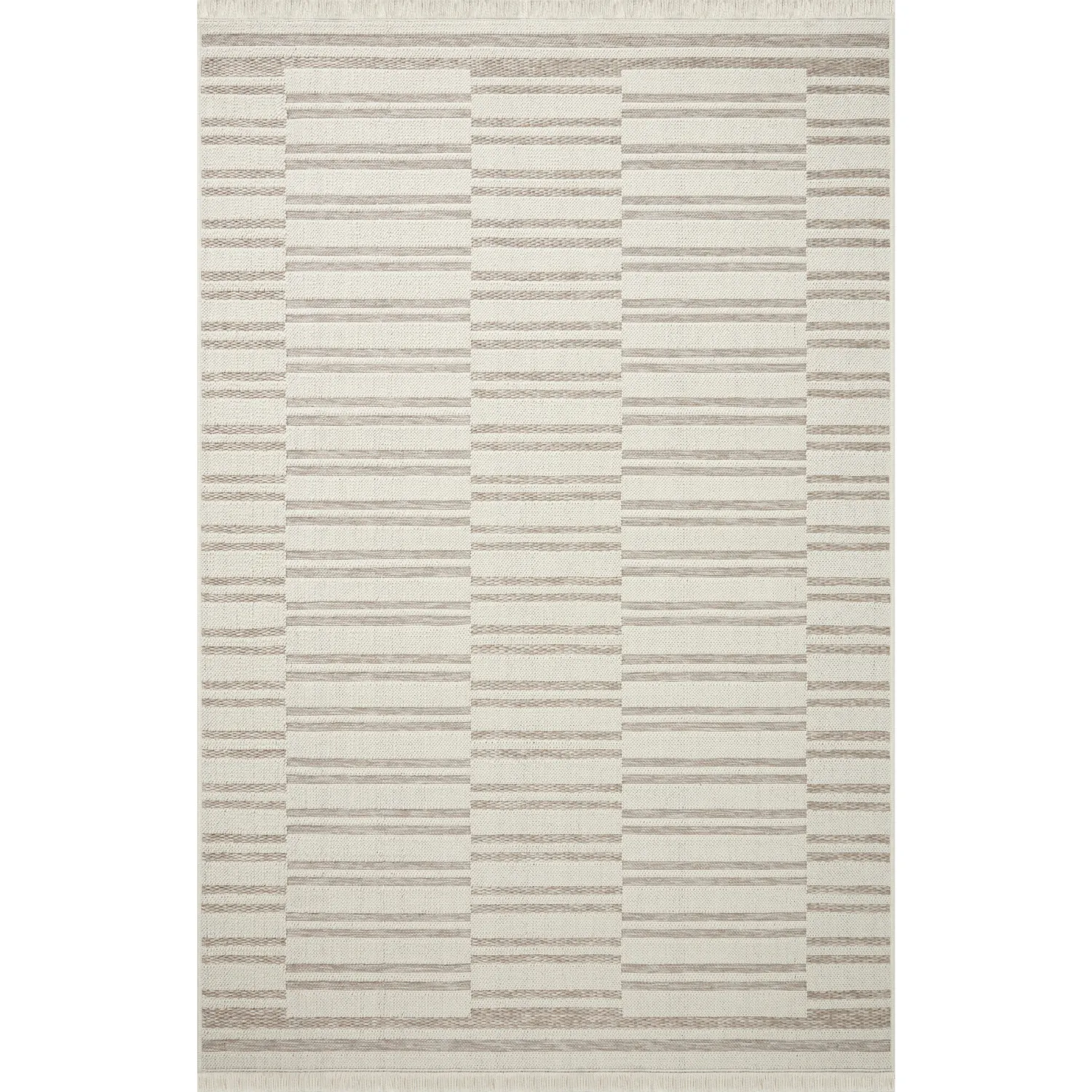 Amber Lewis x Loloi Malibu-03 Ivory/Dove Indoor/Outdoor Rug