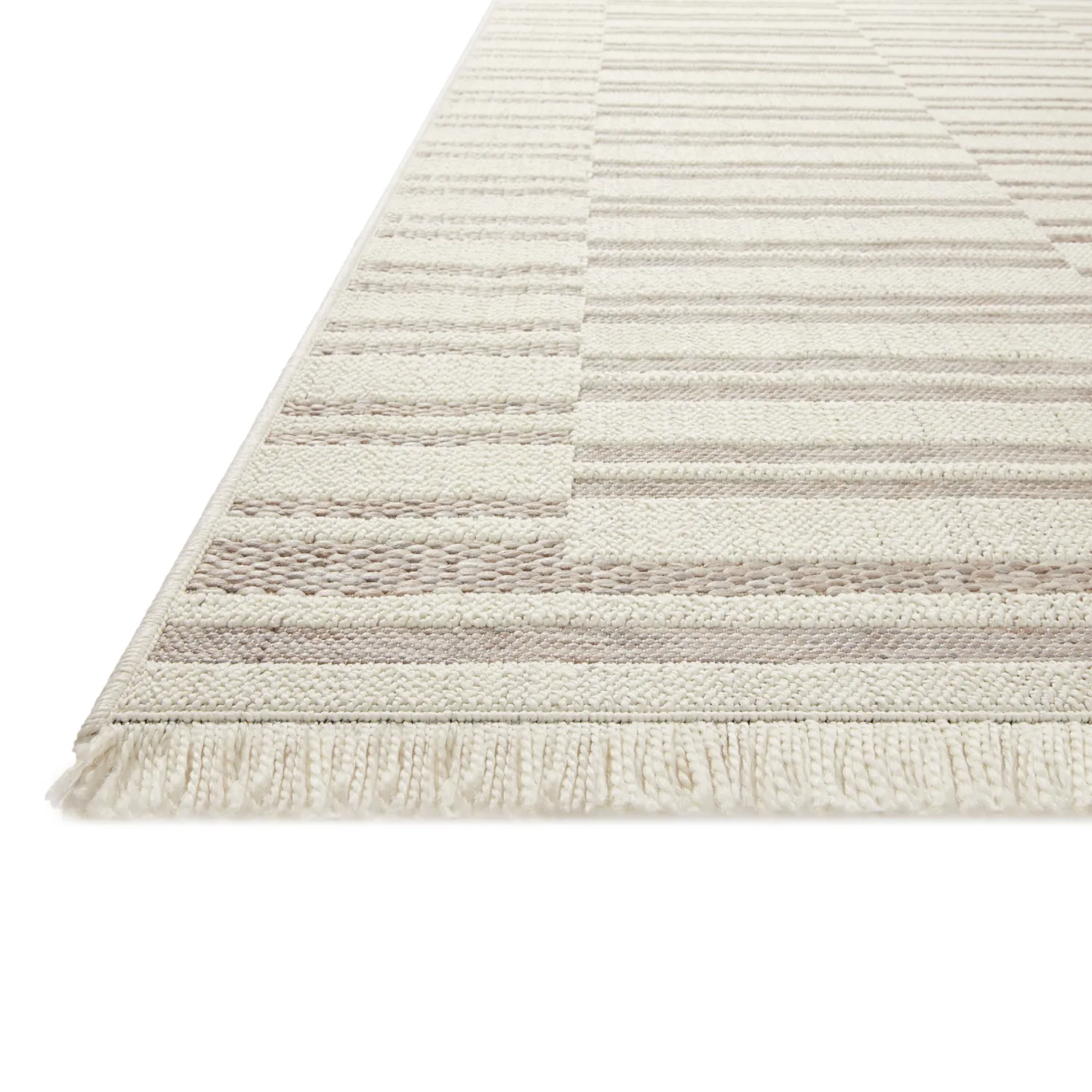 Amber Lewis x Loloi Malibu-03 Ivory/Dove Indoor/Outdoor Rug