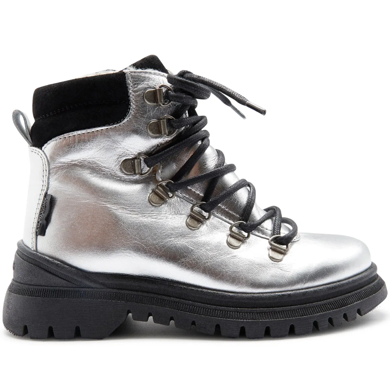 Angulus Tex Lace Boots With Zipper Silver/Black