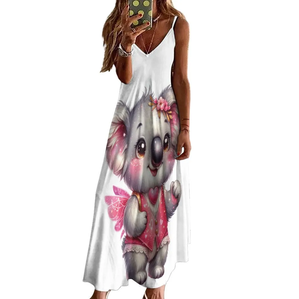 Australian Animals Koala Fairy Spaghetti Strap Ankle-Length Dress Long dress