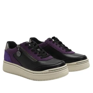 Averie | Suede/Vegan Leather | Black/Purple