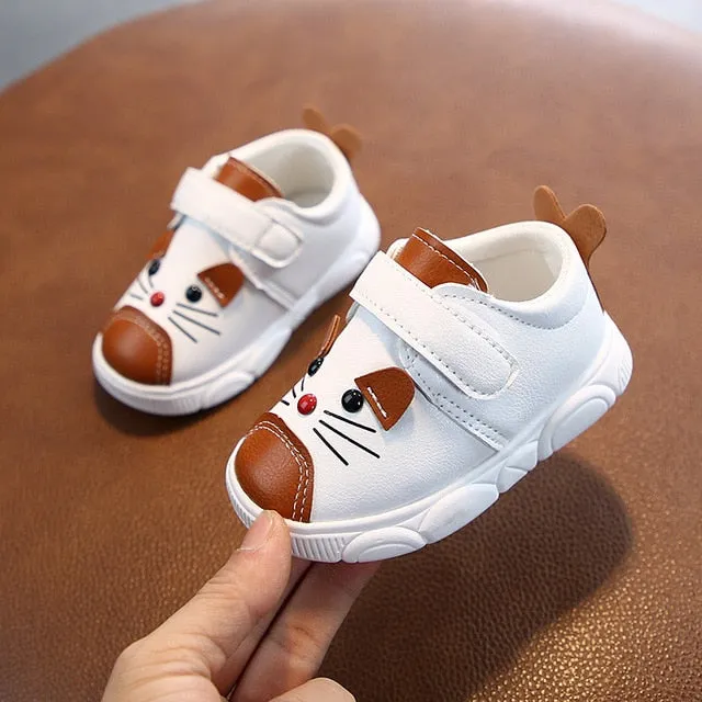 Baby soft bottom casual sneakers cartoon non-slip soft leather shoes