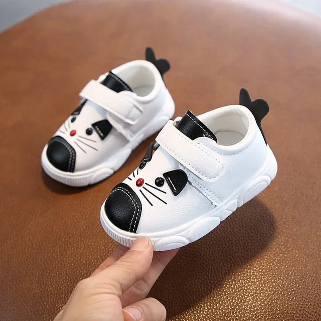 Baby soft bottom casual sneakers cartoon non-slip soft leather shoes