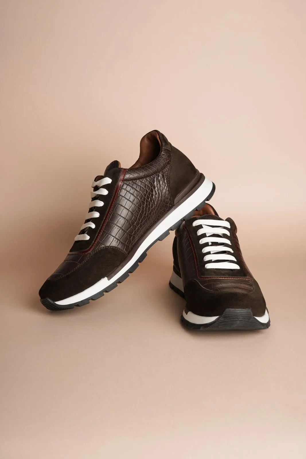 Balmoral Croc-Suede Sneakers