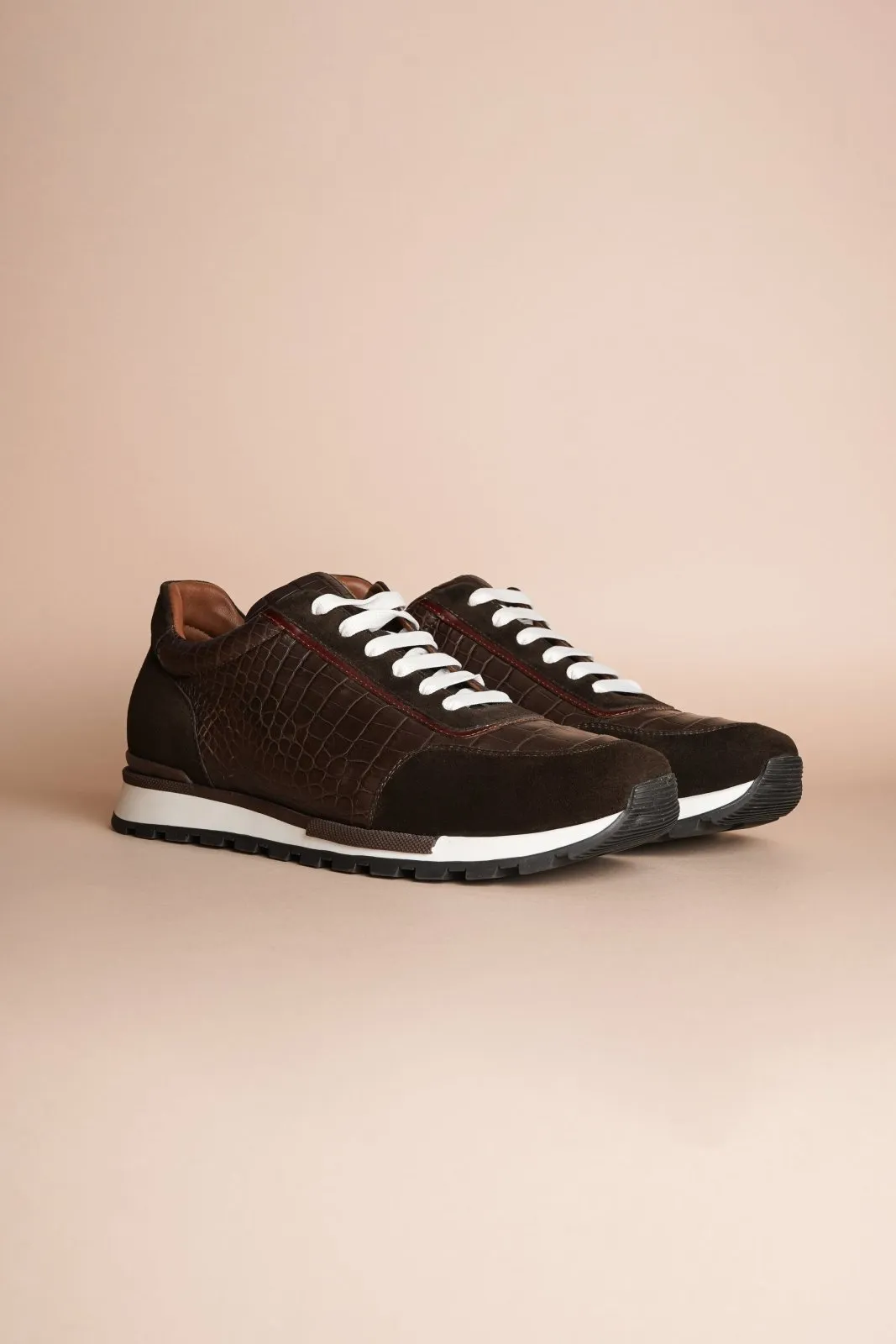 Balmoral Croc-Suede Sneakers