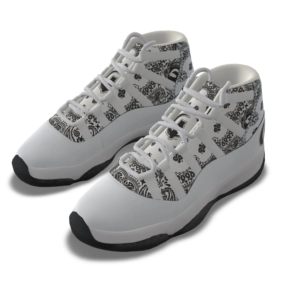 BANDANA WHT Men's High Top Basketball Shoes