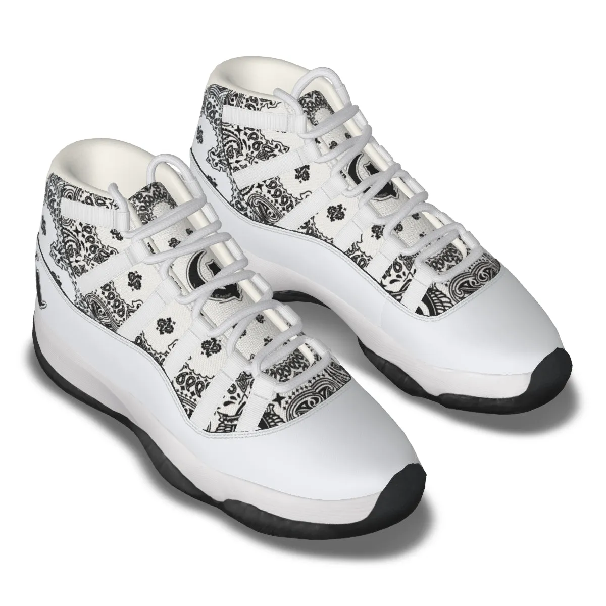 BANDANA WHT Men's High Top Basketball Shoes