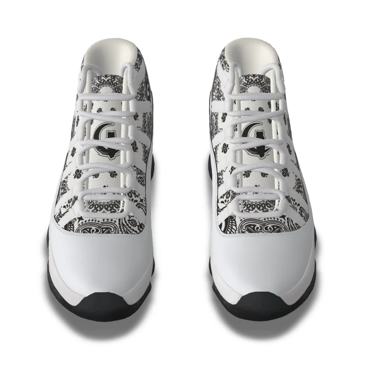 BANDANA WHT Men's High Top Basketball Shoes