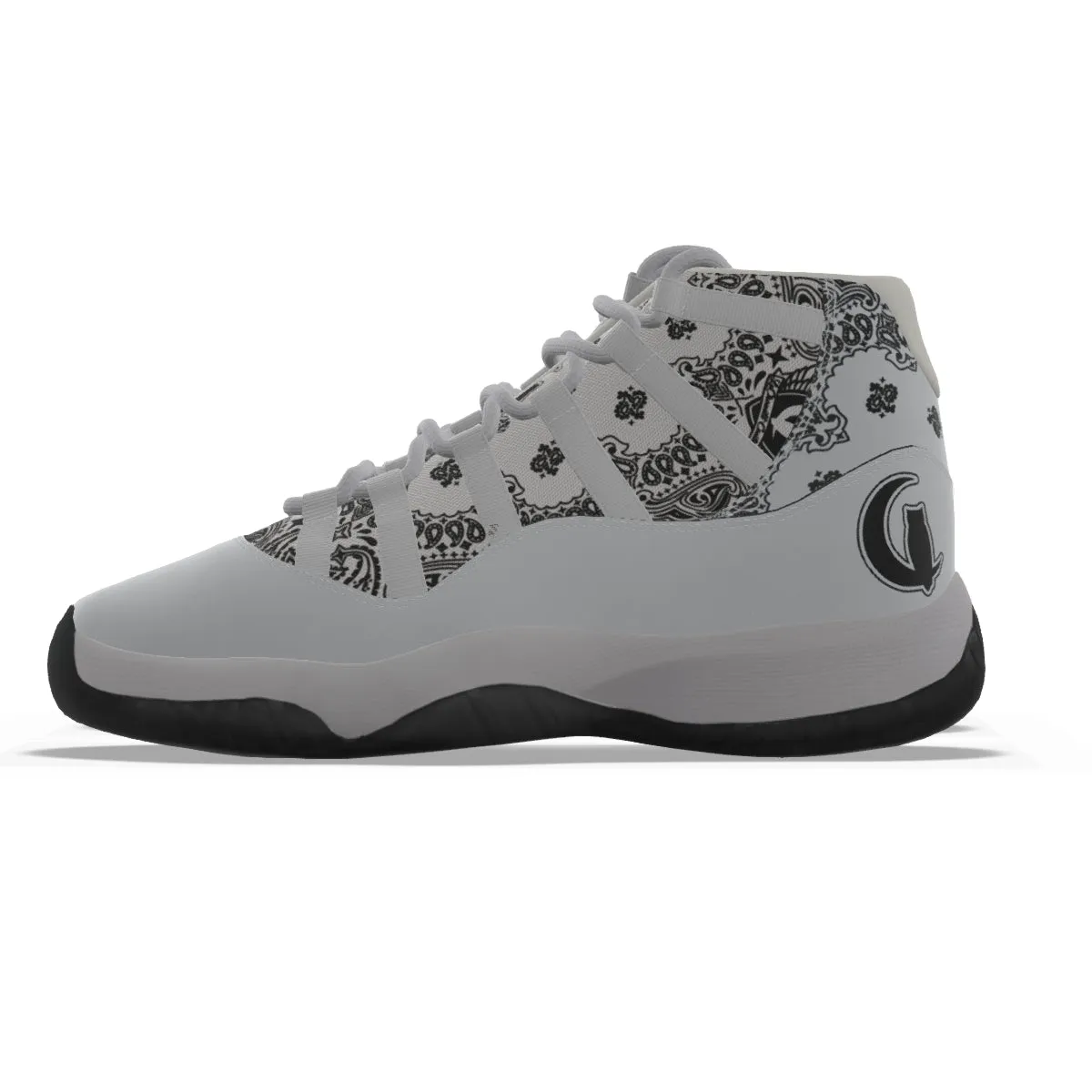 BANDANA WHT Men's High Top Basketball Shoes