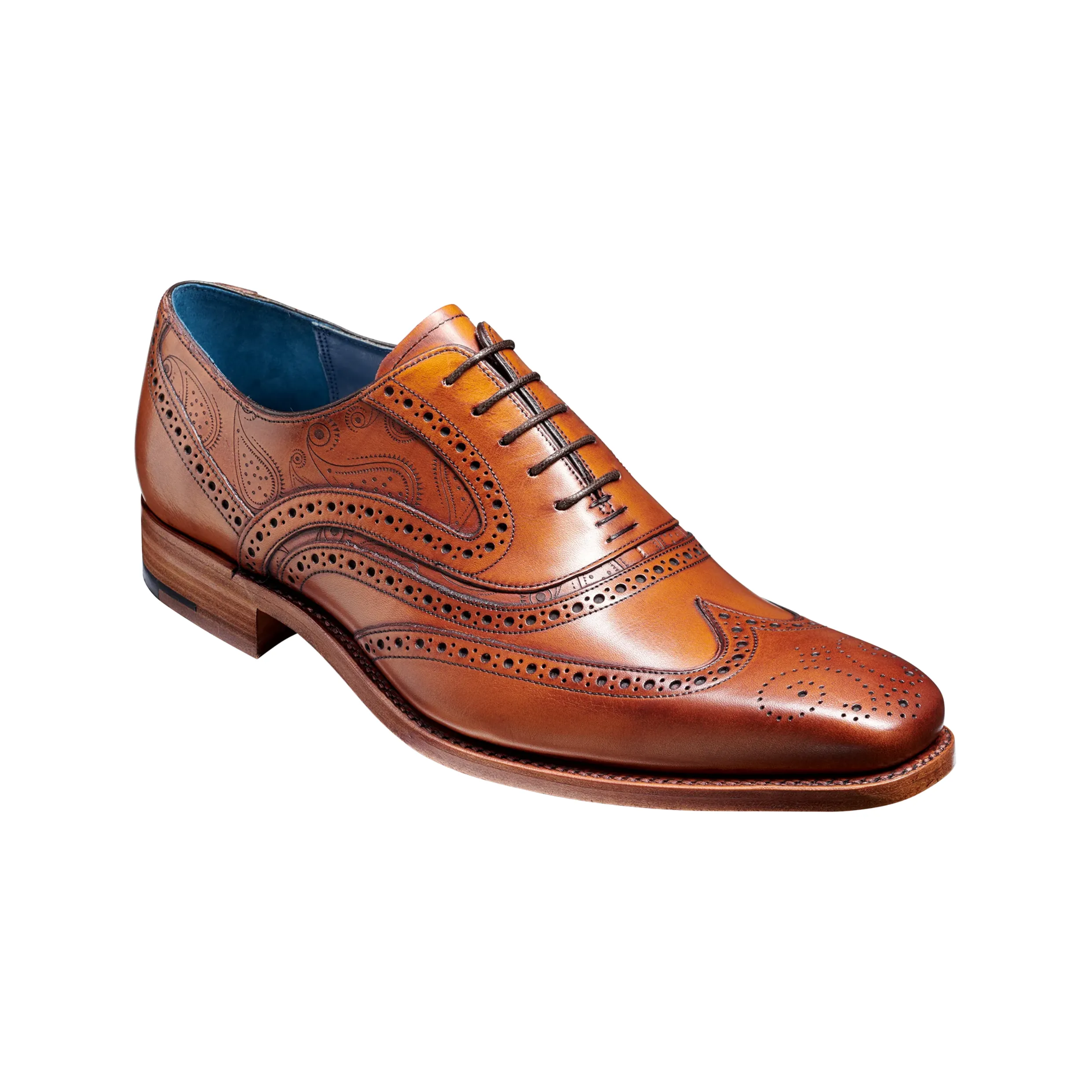 Barker McClean Oxford Brogue - Antique Rosewood Paisley 382926