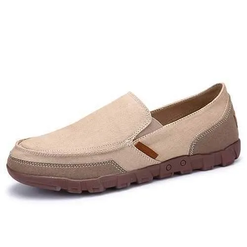 Big Size Men Canvas Elastic Comfortable Slip On Casual Sneakers