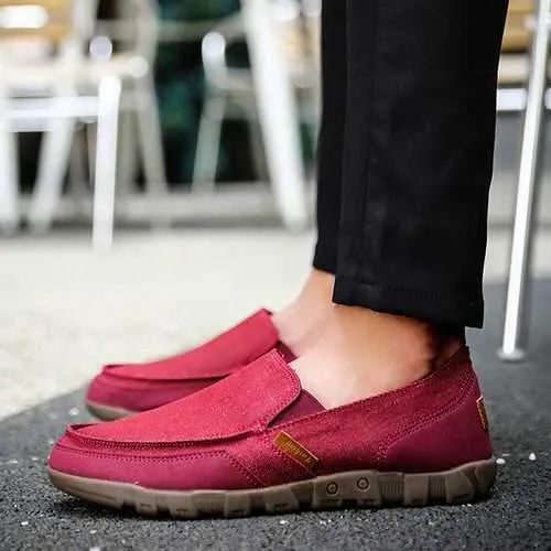 Big Size Men Canvas Elastic Comfortable Slip On Casual Sneakers