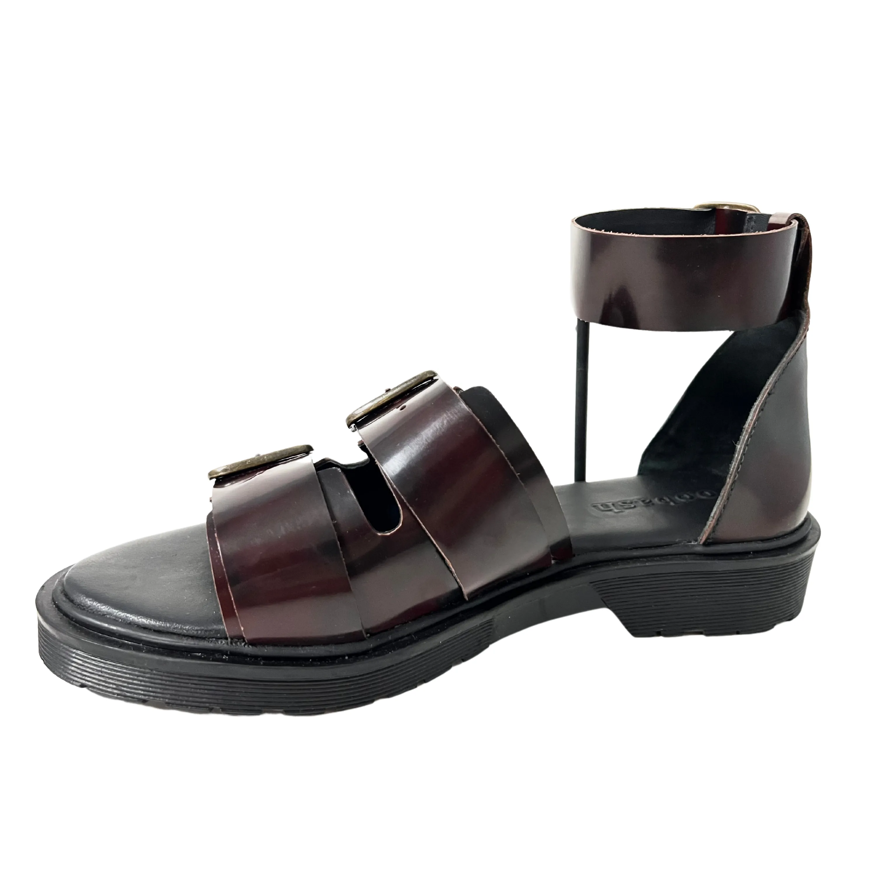 Blake double buckle chunky sandal burgundy