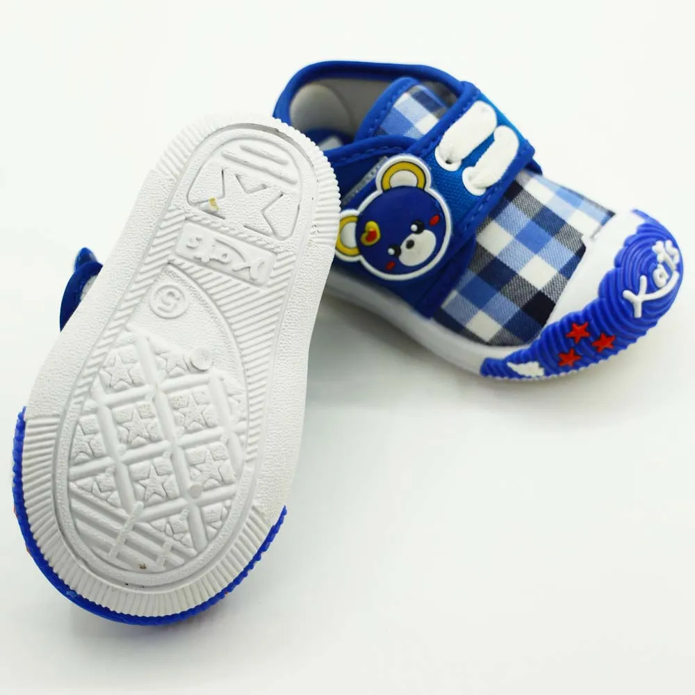 Blue Checked Printed Casual Shoes