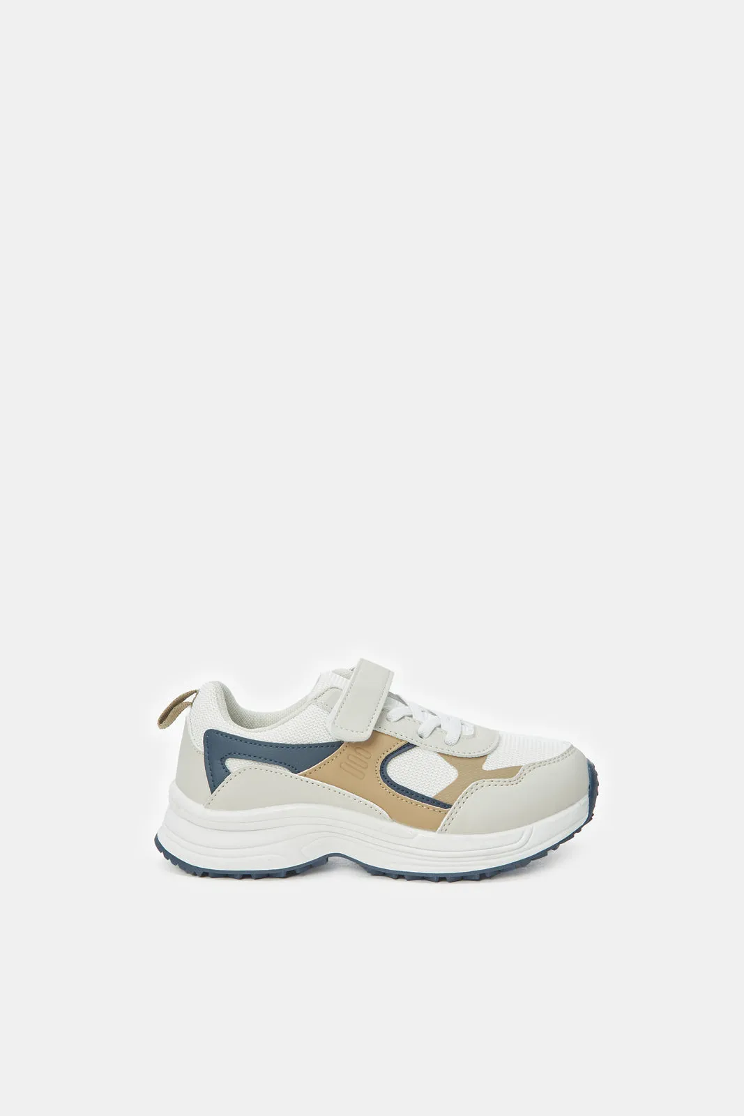 Boys Beige Color Block Chunky Trainer