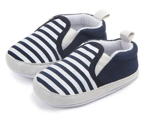 Brand New Pram Newborn Toddler Baby Girls Boys Kids Infant First Walkers Striped Classic Shoes Loafers Casual Soft Shoes