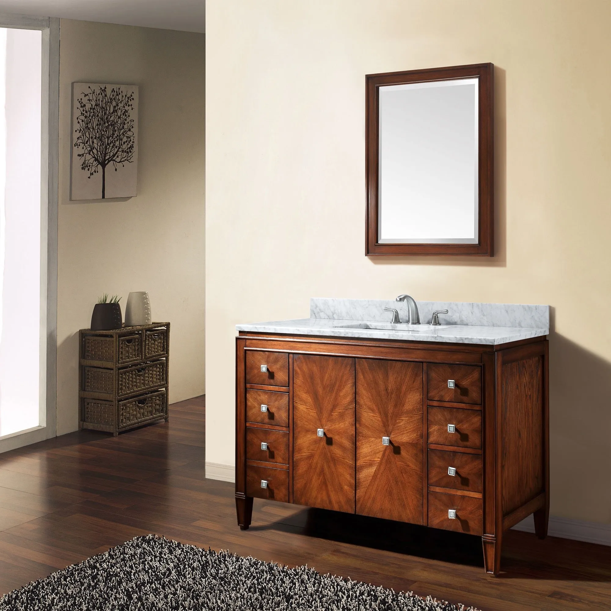 Brentwood Collection Mirror in New Walnut