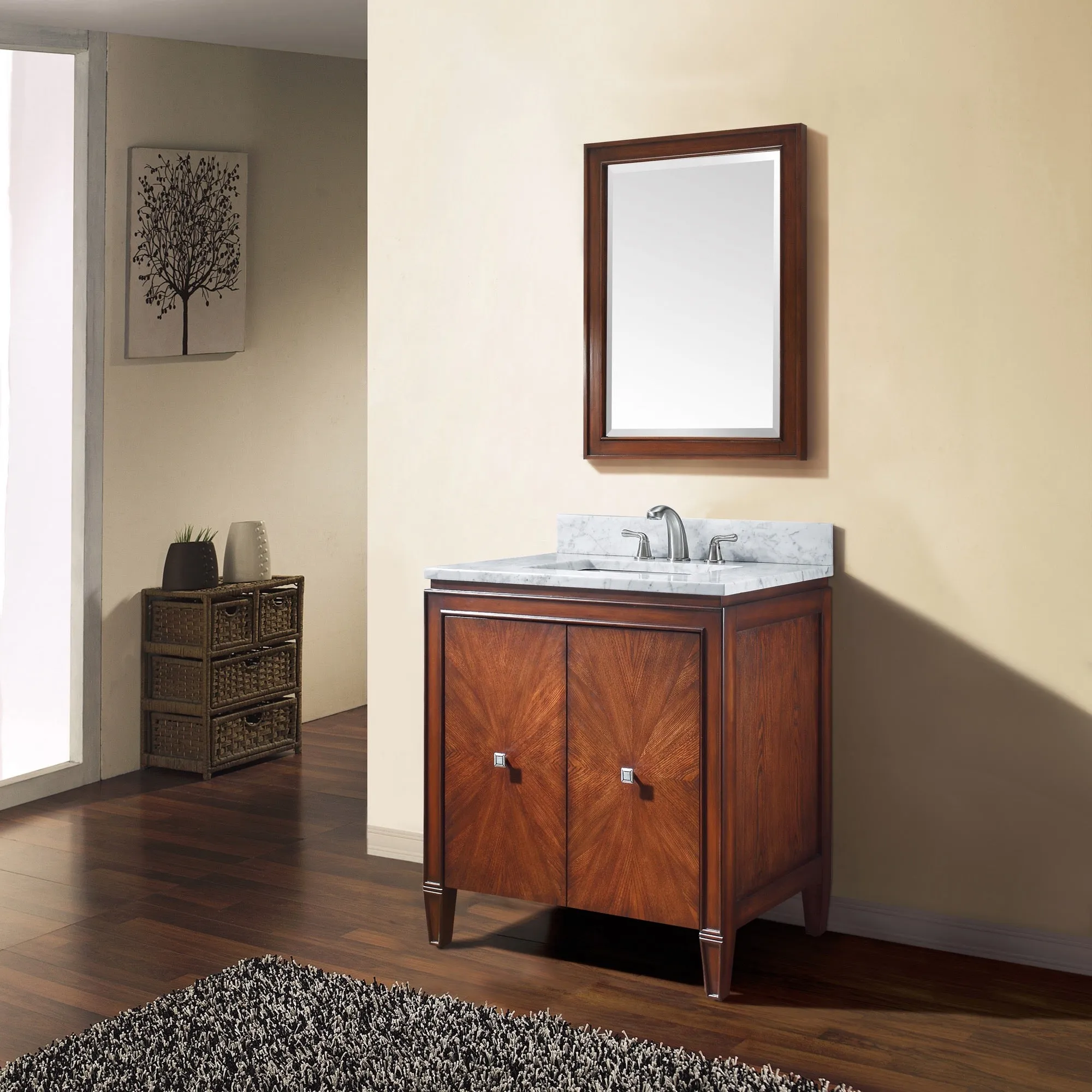 Brentwood Collection Mirror in New Walnut