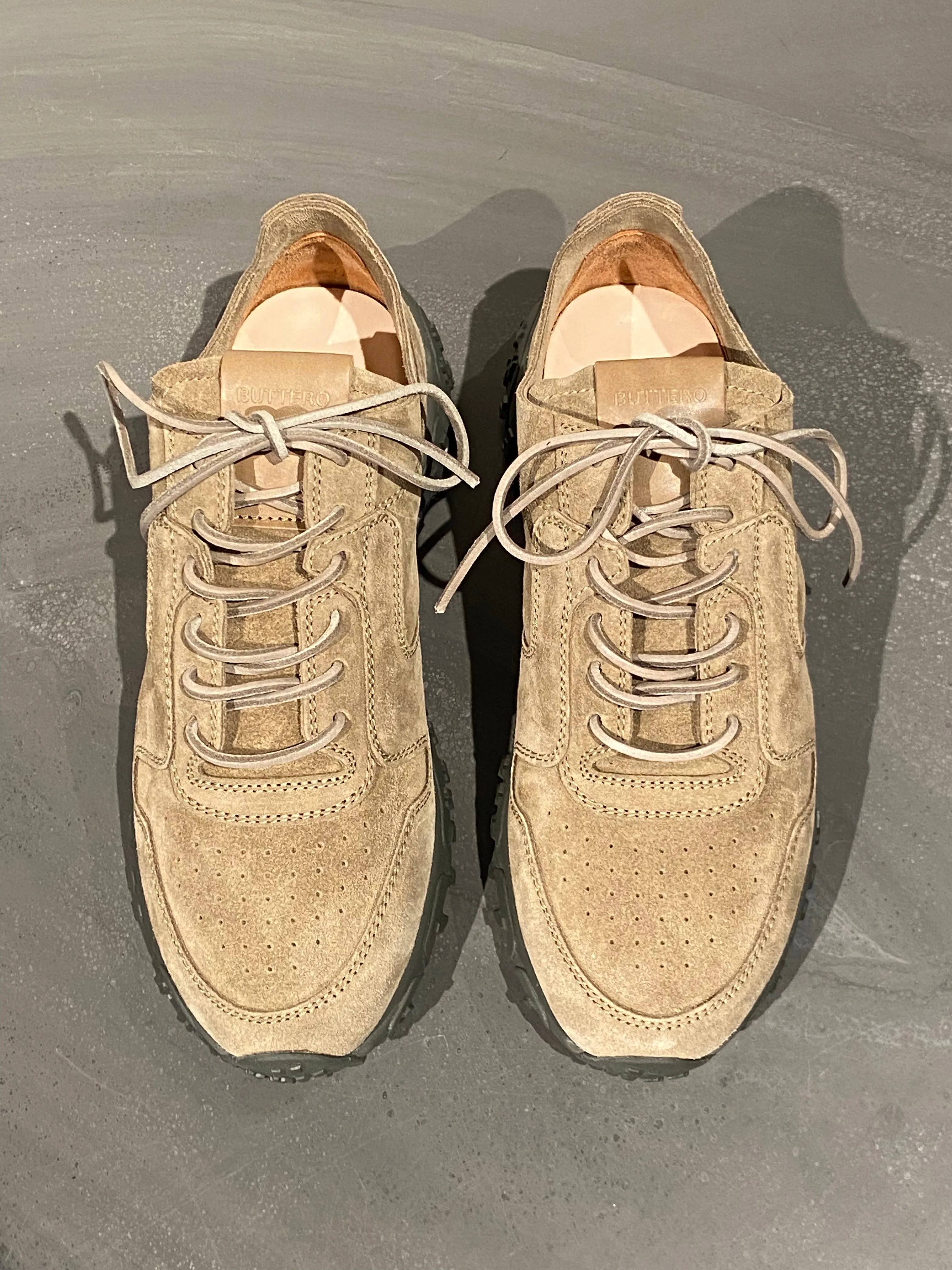 BUTTERO VINCI X SNEAKER SUEDE TAUPE