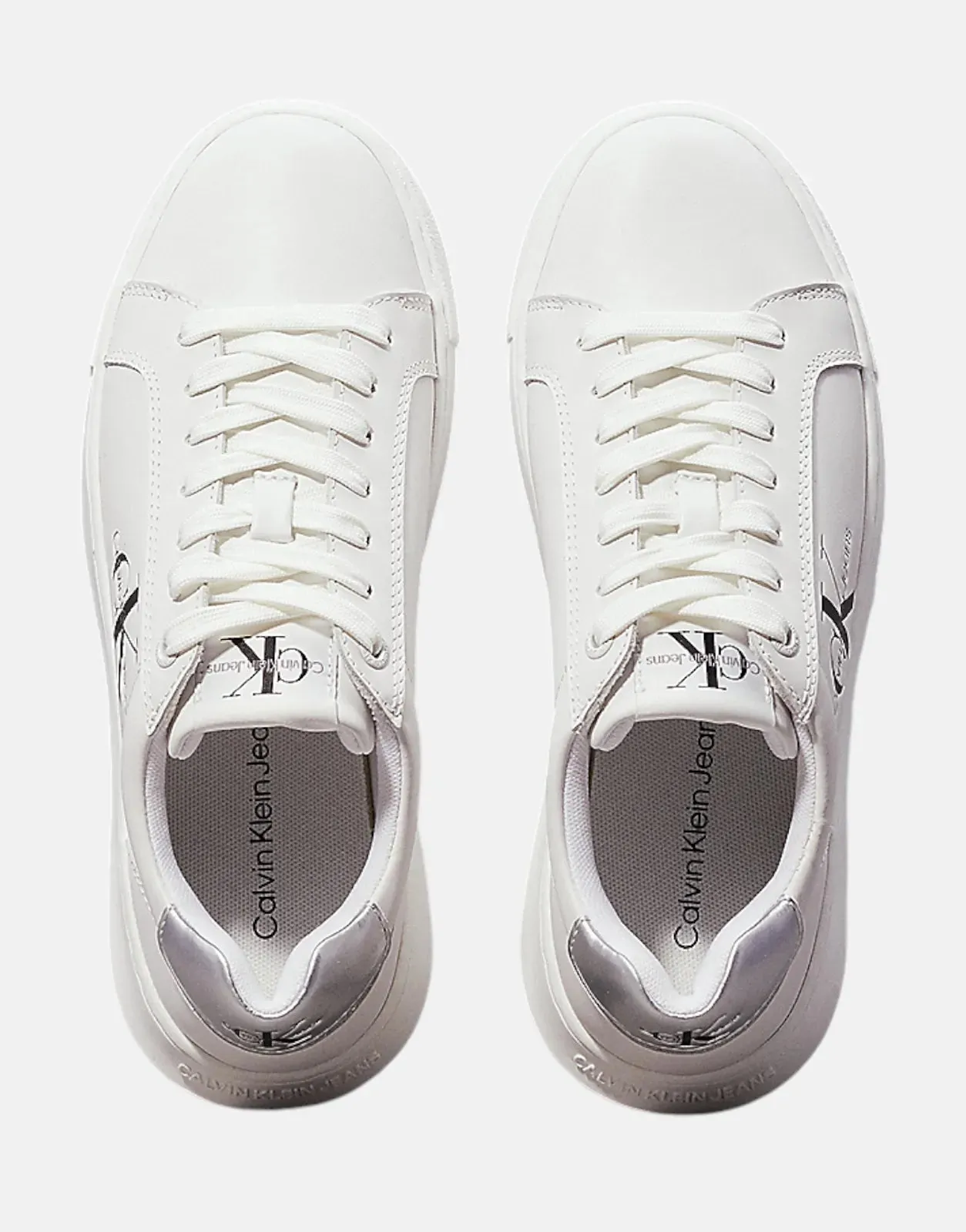 Calvin Klein Chunky Cupsole Laceup White Sneakers