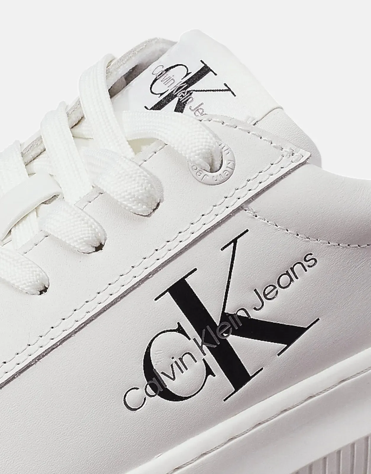 Calvin Klein Chunky Cupsole Laceup White Sneakers