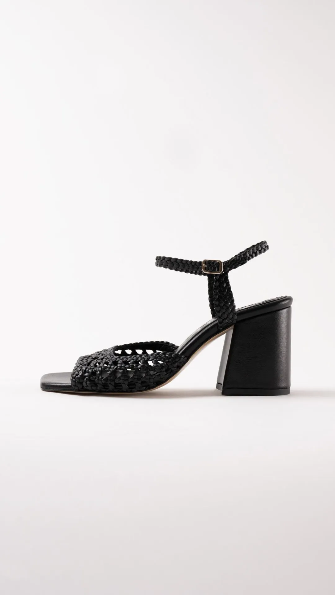 CAPRI - Black Woven Leather Sandals