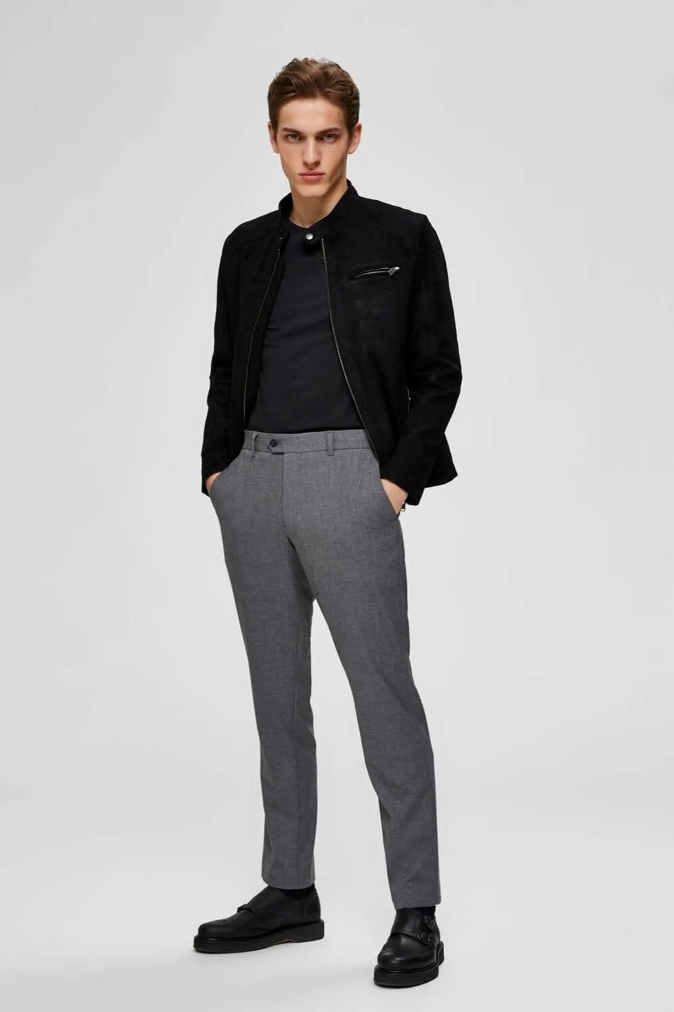 Carlo Flex Trousers - Dark grey