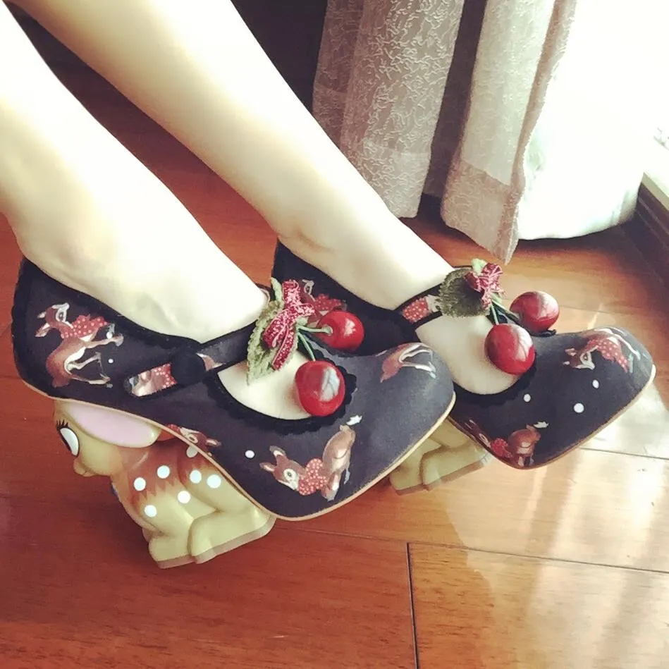 Cherry Deer Pumps