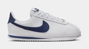 Cortez Basic SL Grade School Lifestyle Shoes (White/Neutral Indigo)