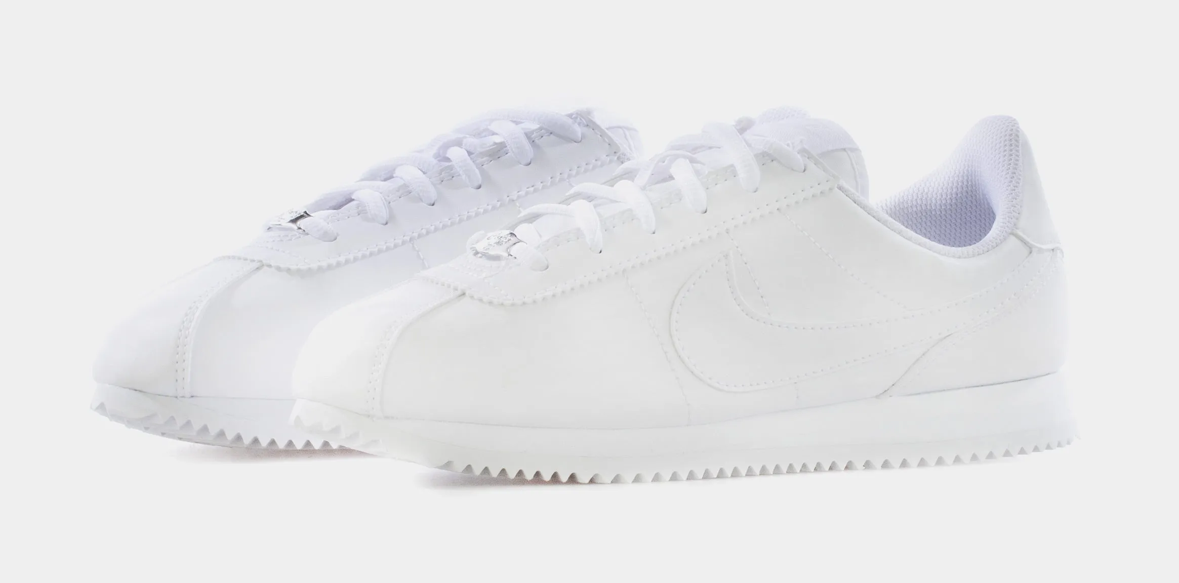 Cortez Basic Triple White Grade School Lifestyle Shoes (White)