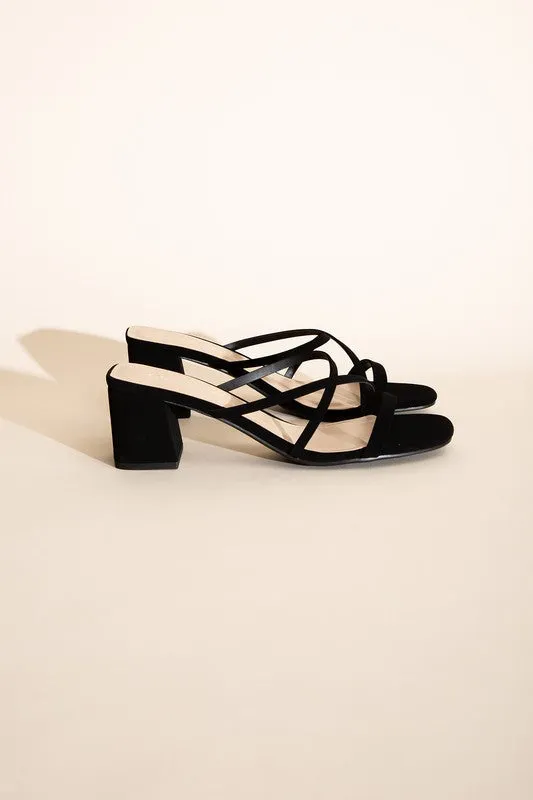 CRIMP-S MULE SANDAL HEELS